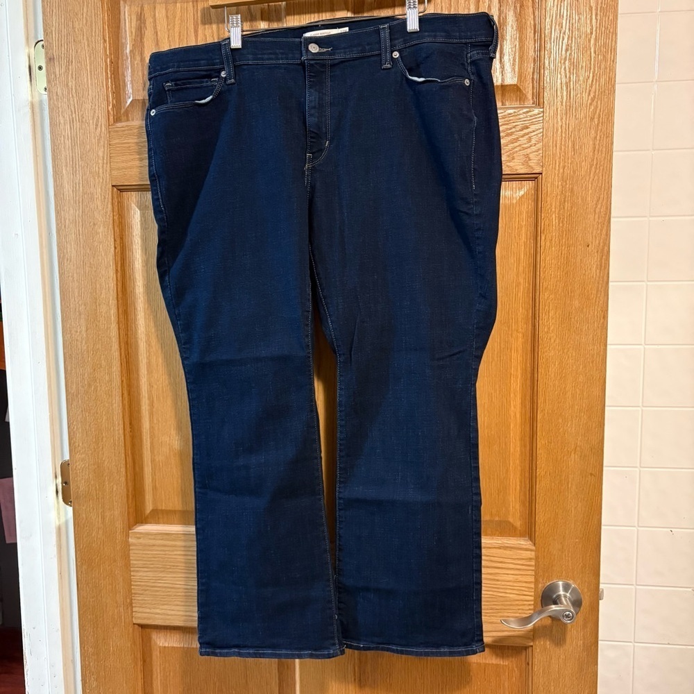 Levi's Classic Bootcut Jeans Womens 22W Dark Wash Blue Denim Stretch 44X29